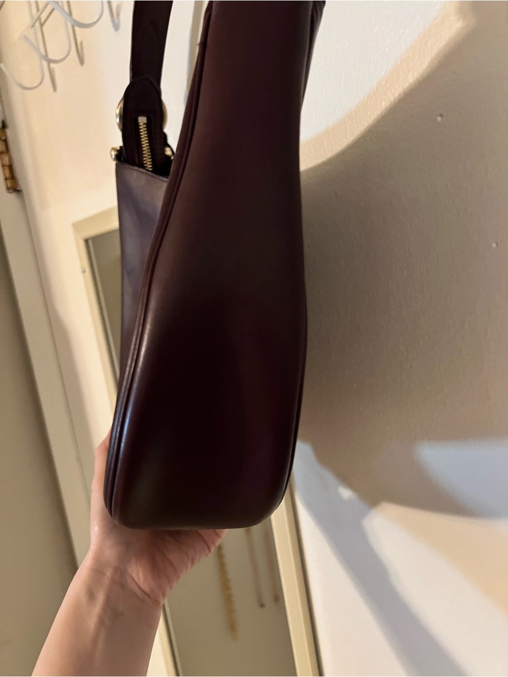 Coach Deep Burgundy Leather Hobo with Gold Hardware - Picture 4 of 14